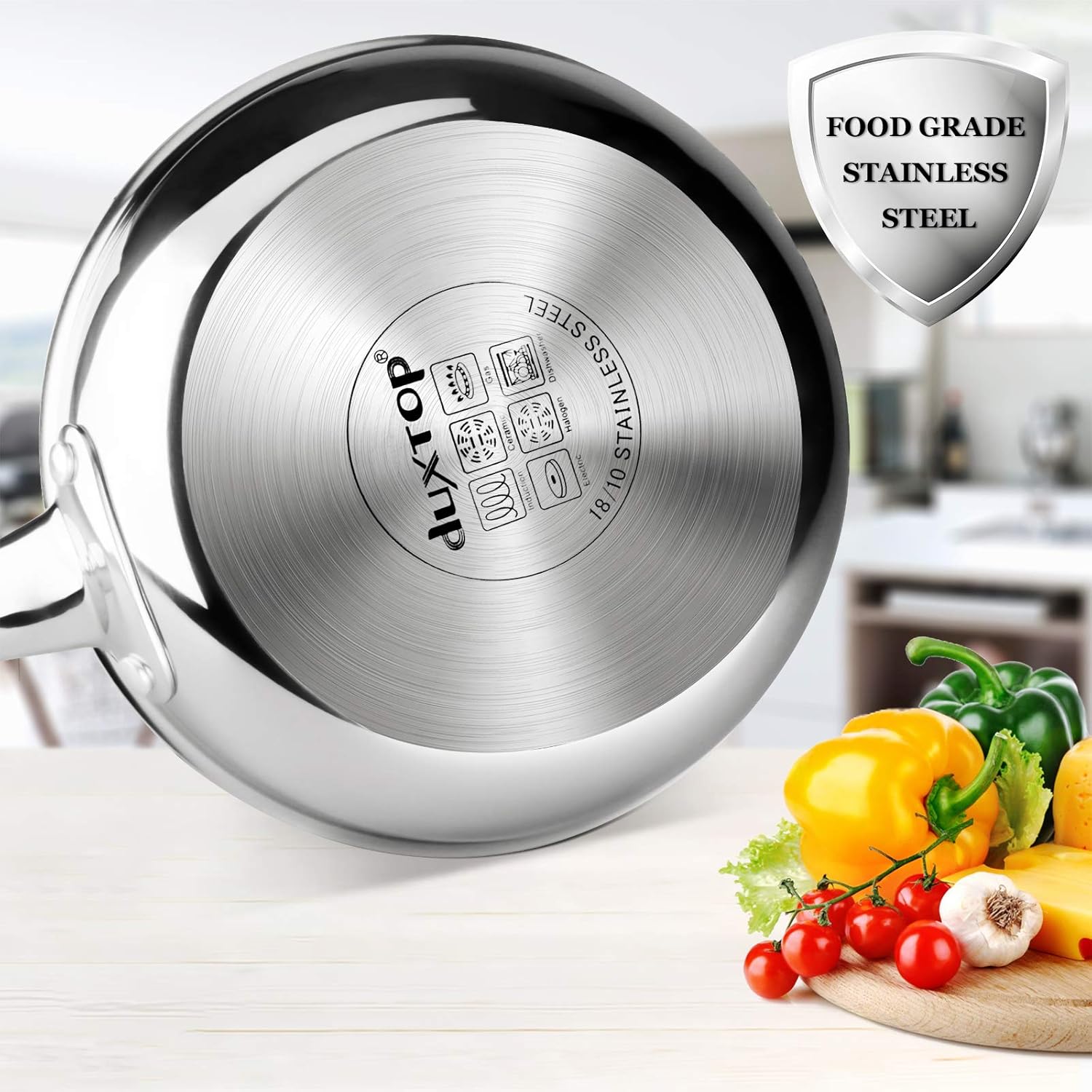 Duxtop 8-Inch Tri-Ply Stainless Steel Fry Pan
