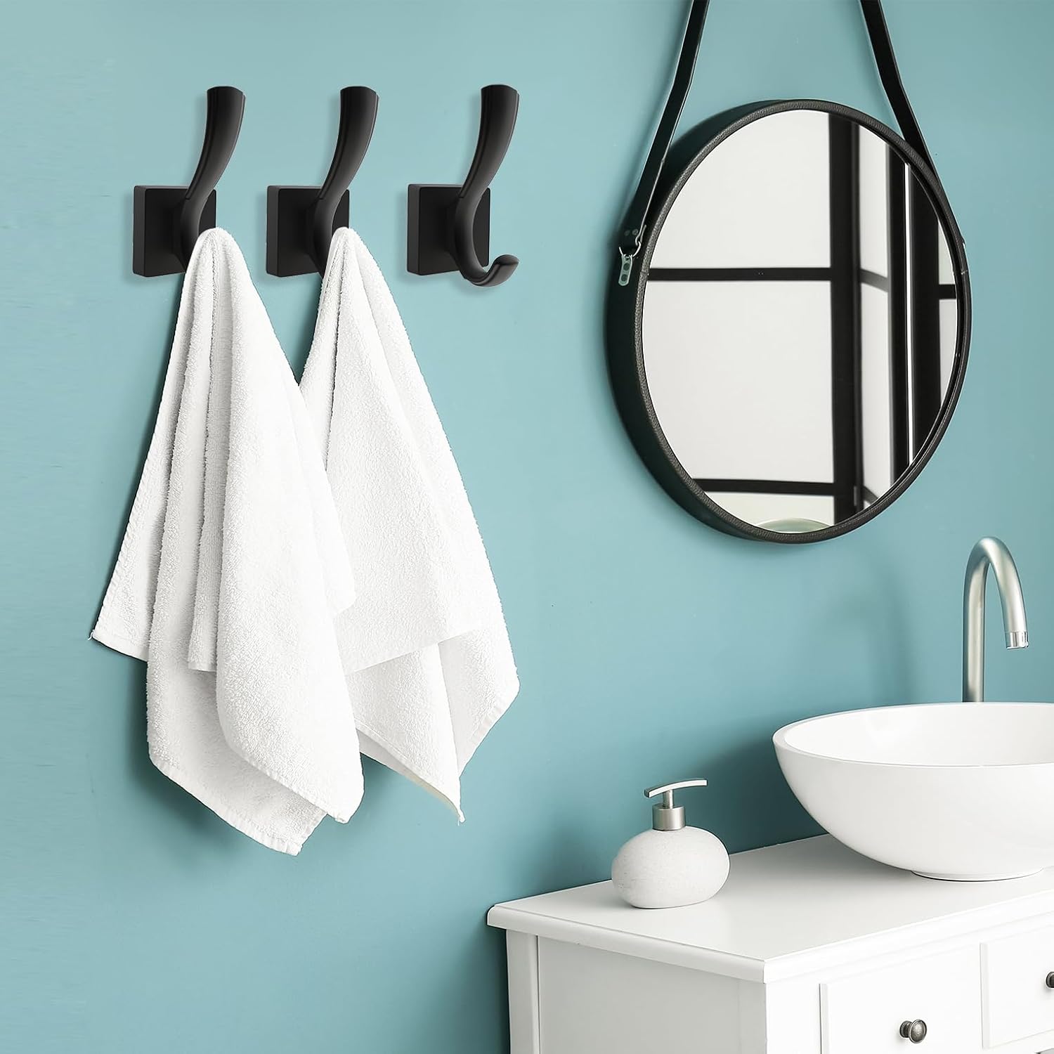 TOFIIGREM 3 PACK BLACK TOWEL HOOKS STURDYB Kind