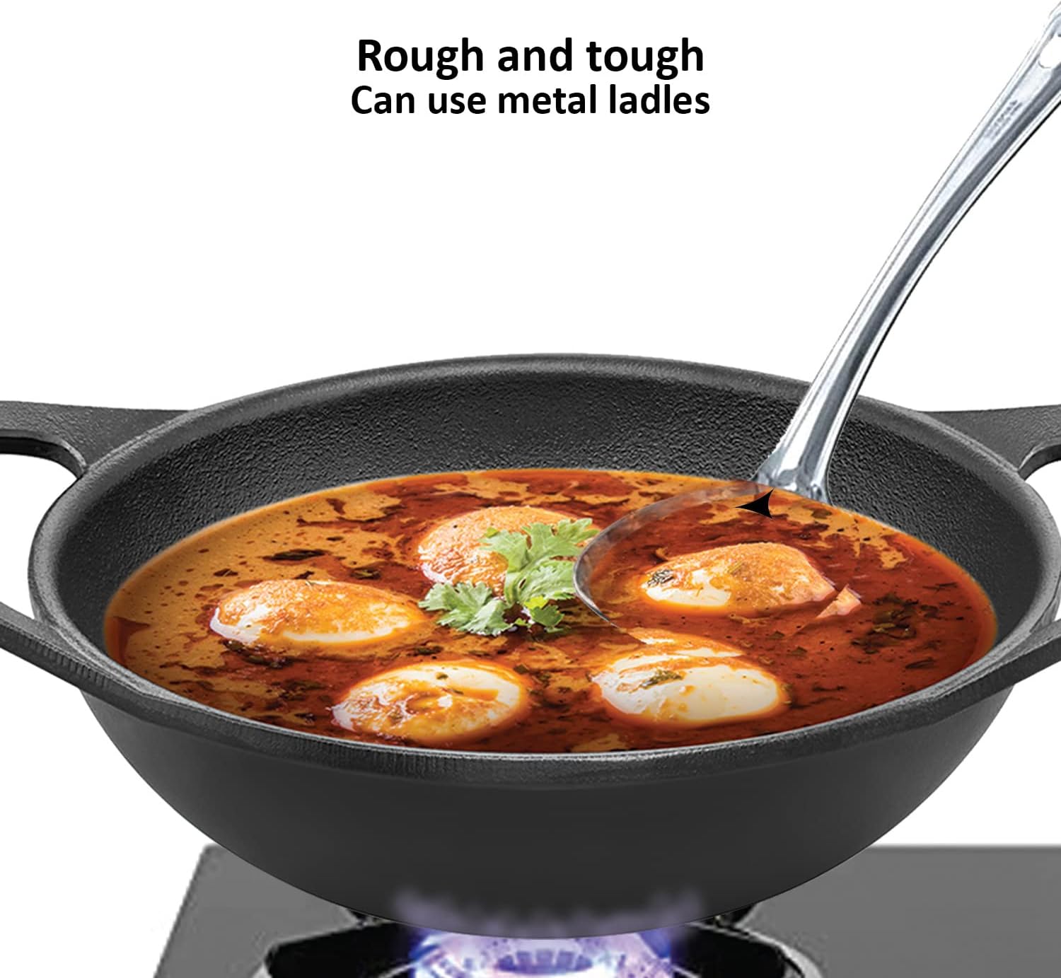 HAWKINS Futura 2L Cast Iron Kadhi Nonstick for Perfect Cooks