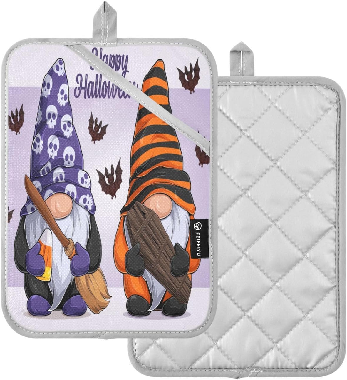 Halloween Gnome 2-Pack Pothenholder Set Heat-Resistant Non-Slip Kitchen Potholders