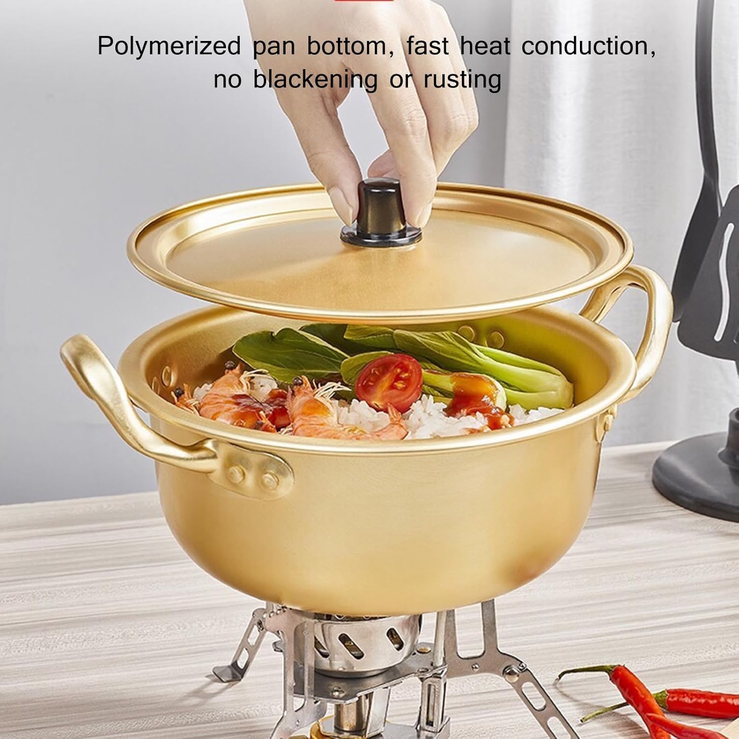 Korean-Inspired 14cm alumined paella pan for quick and authentic cooking
