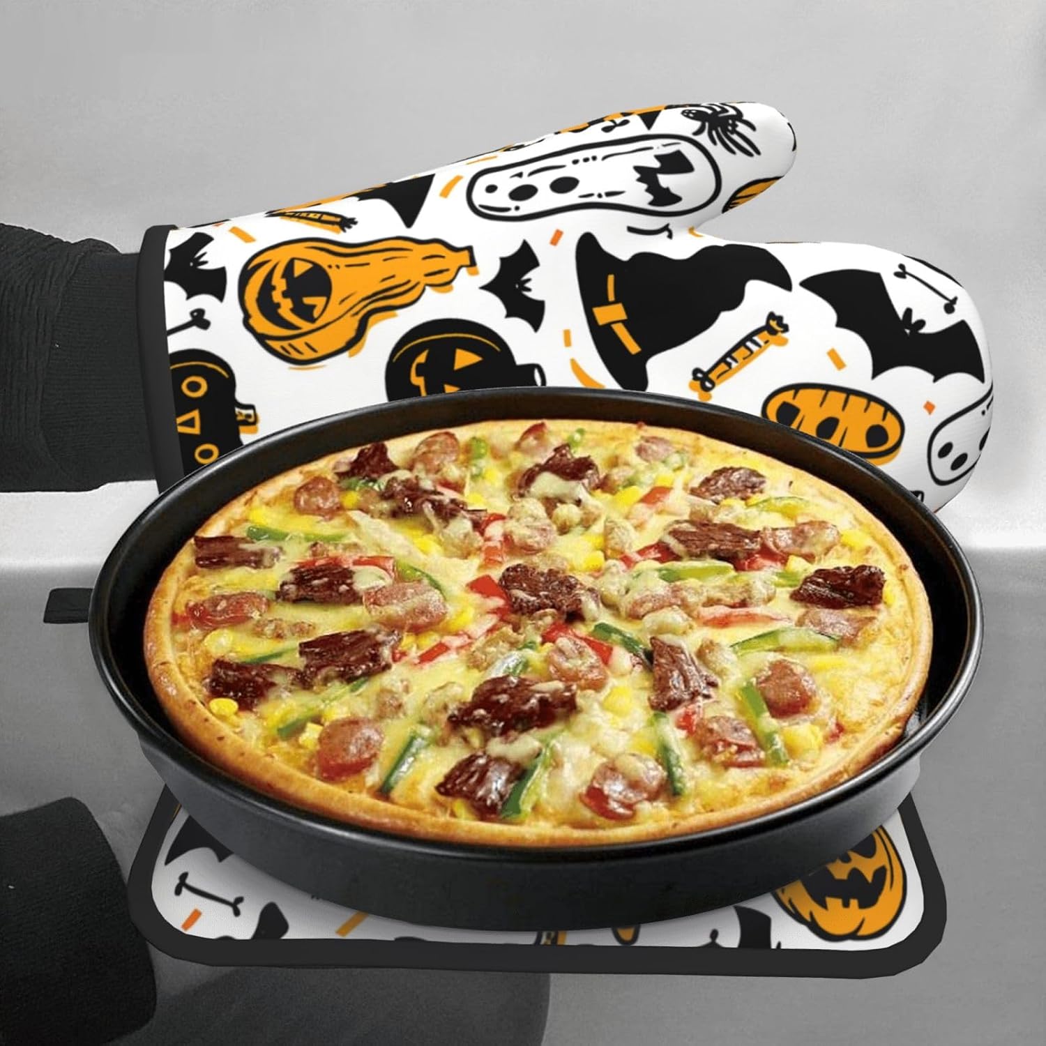 Halloween Oven Mitts Pot Holders Set