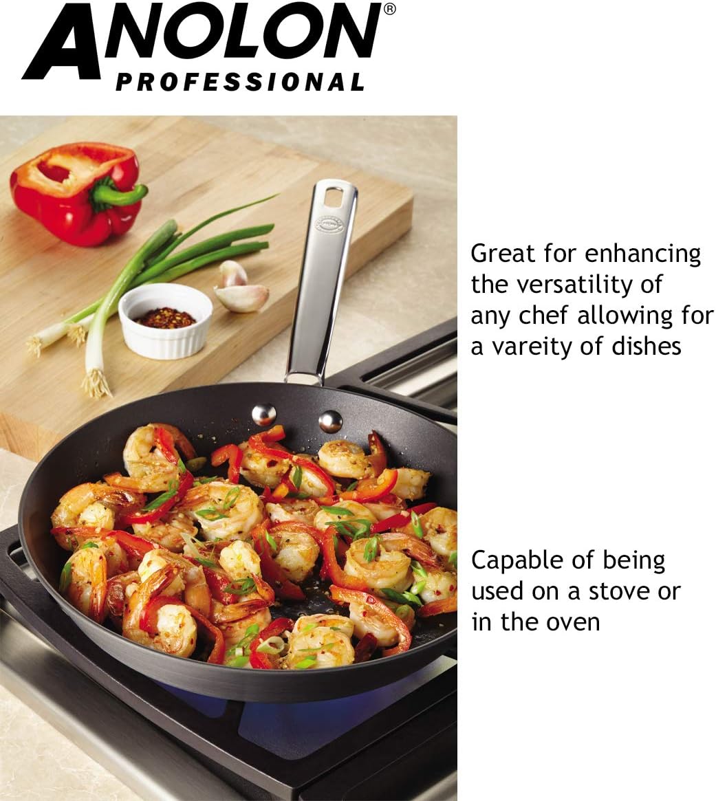 Anolon Professional Hard Anodised 26cm Stir Fry Pan Black