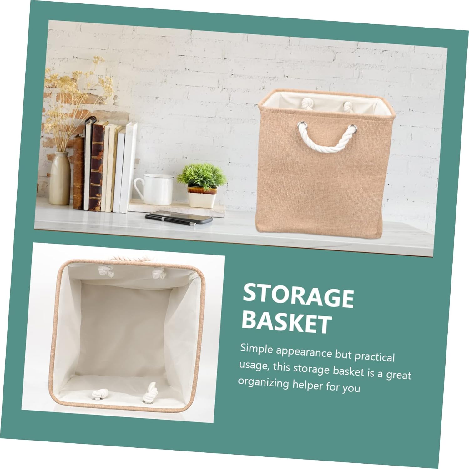 PRETYZOOM Modern Minimalist Linen Foldable Dirty Clothes Container