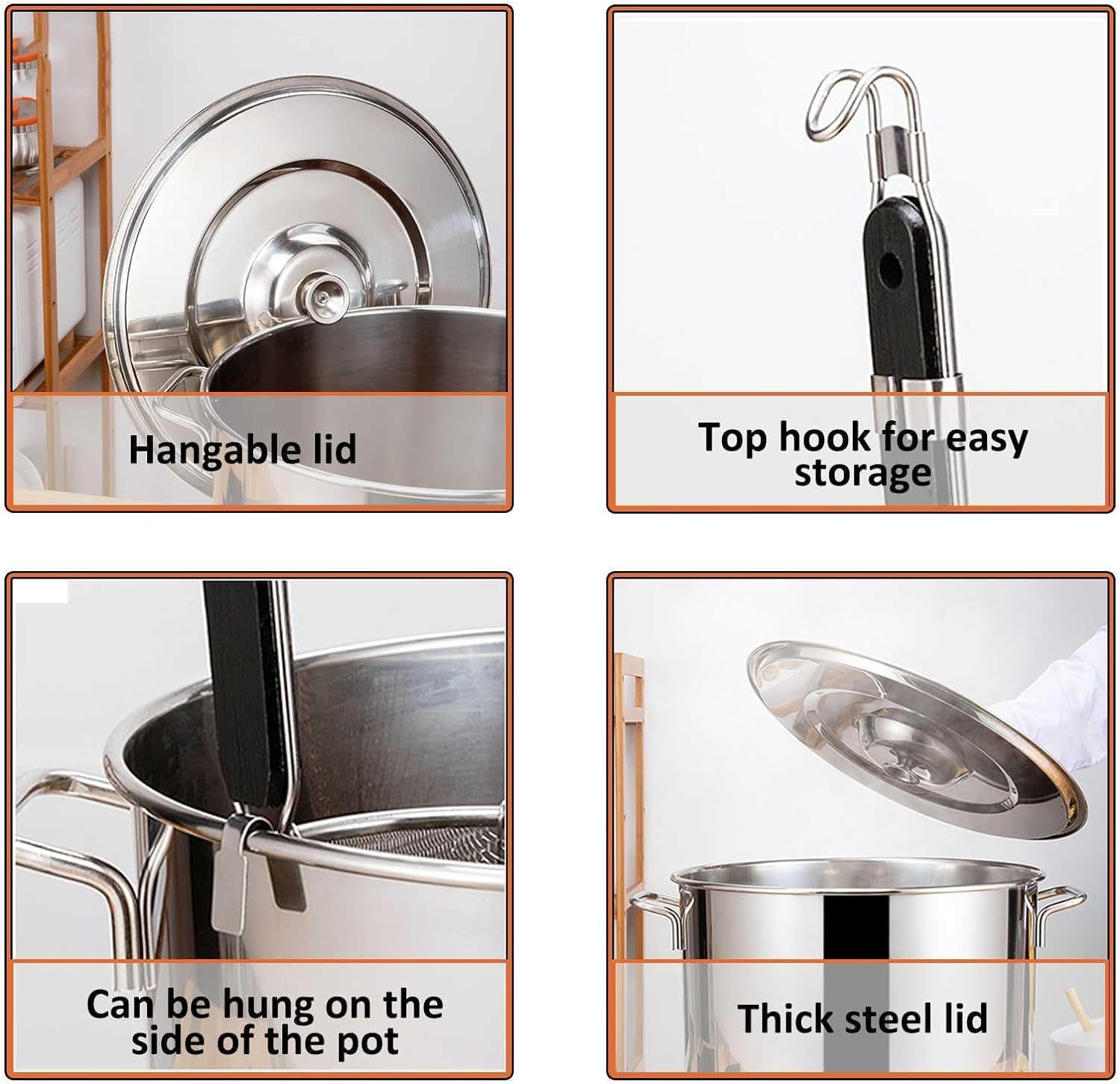 DAOUXIAOSPSturdy4-in-1 Stainless Steel Pasta Cooker Set for Home Commercial Use