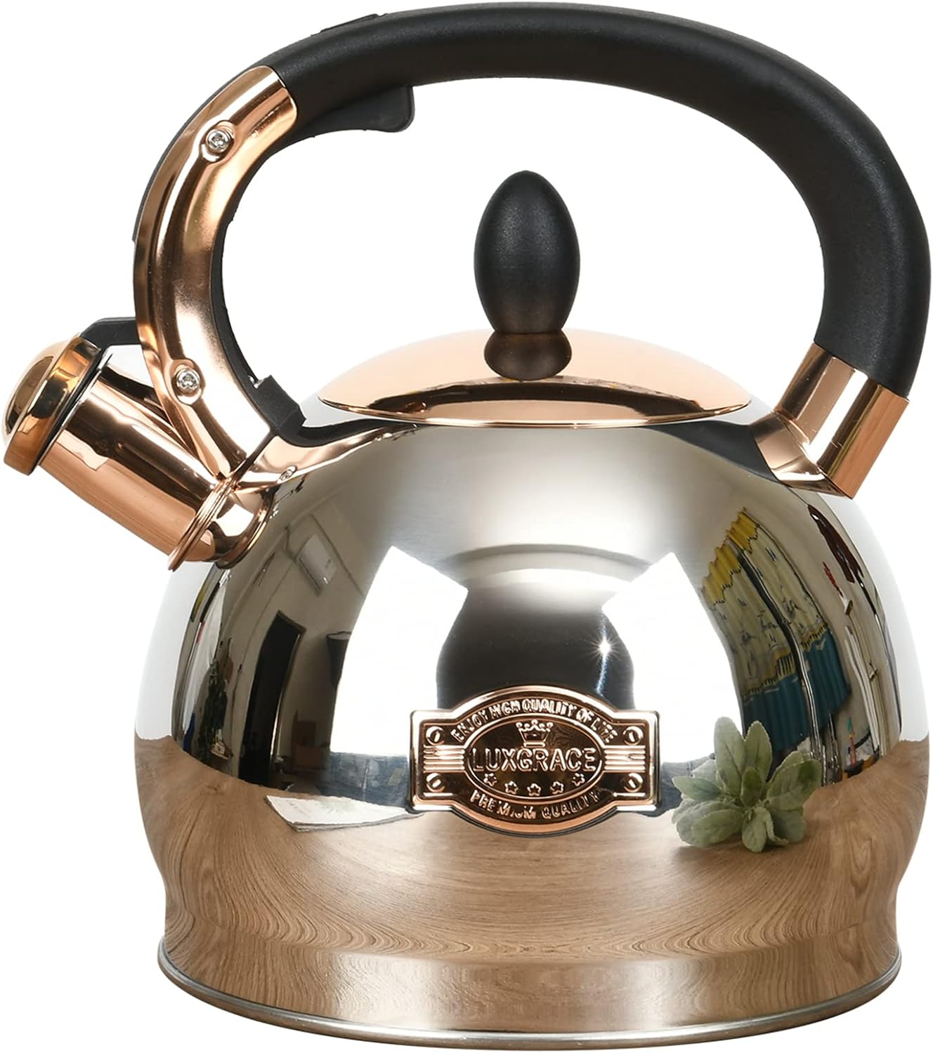 Stainless Steel Whistling Tea Kettle with 28 Quart Capacity