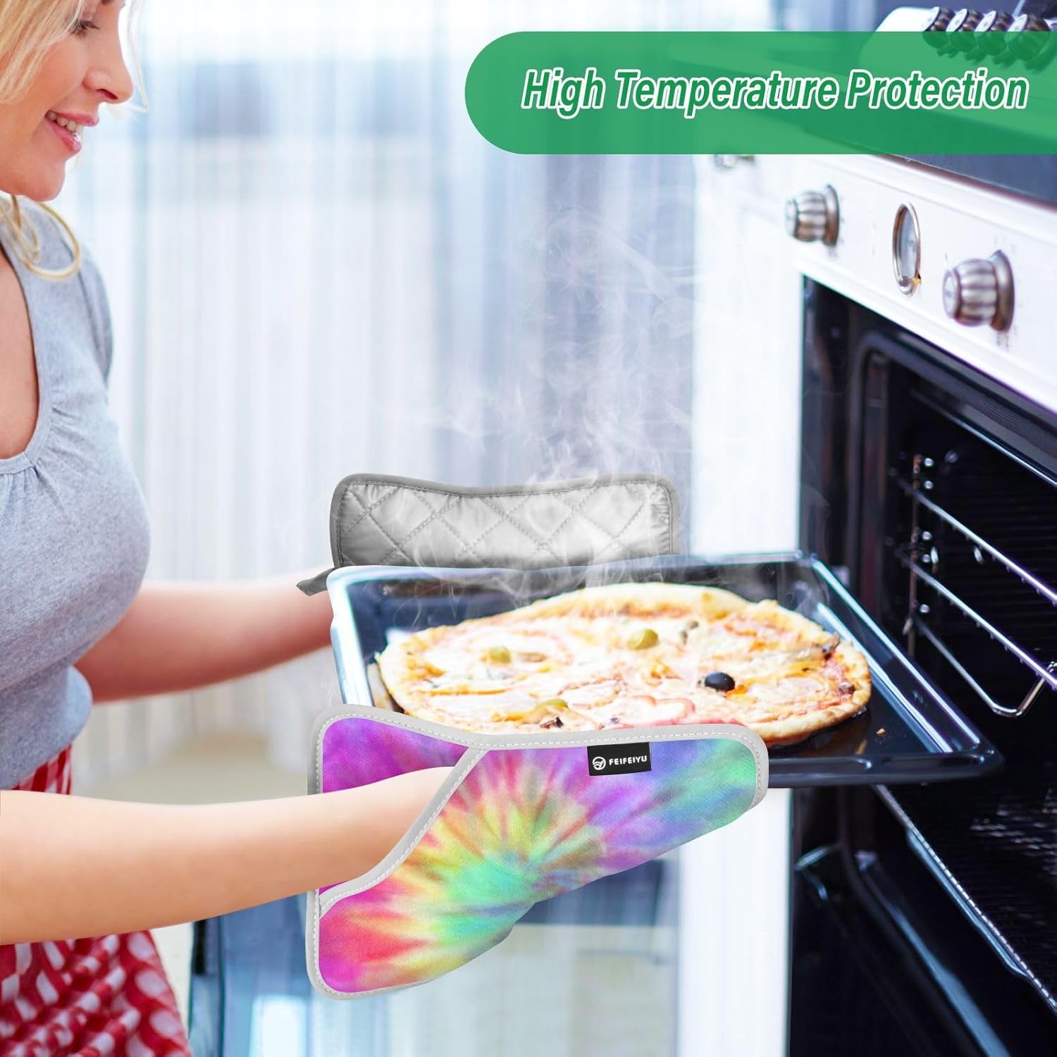 Colorful Tie-Dye Potholder Set Heat Resistant