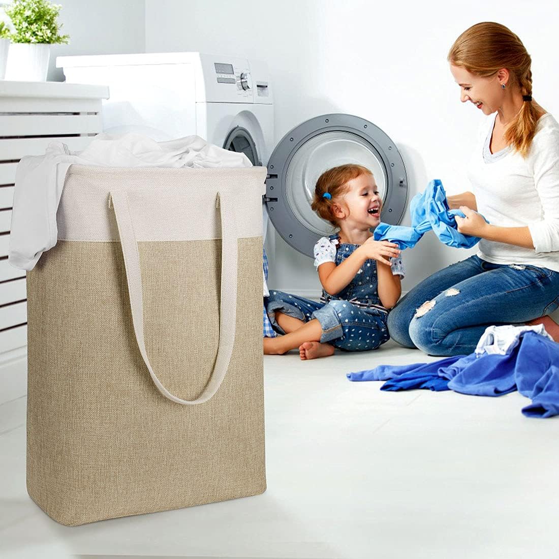 BKGOO Collapsible Laundry Basket with Handles for Storage