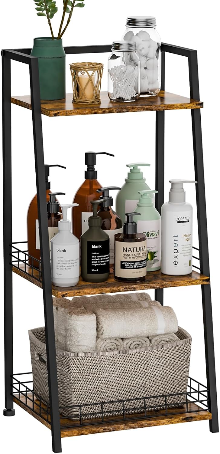 Stylish 3-Tier Bathroom Organizer with Metal Frames for Efficient Storage