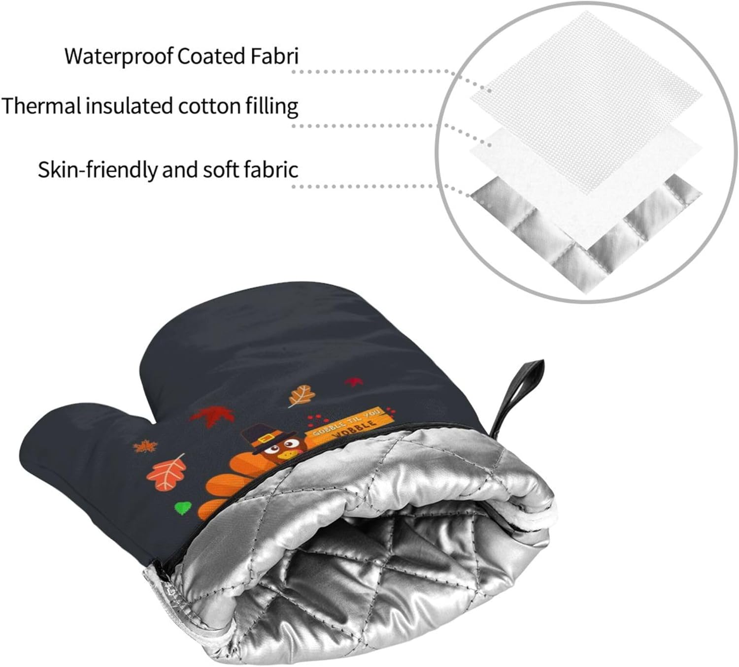 HOYYU Thanksgiving turkey oven mitts and pot holders set