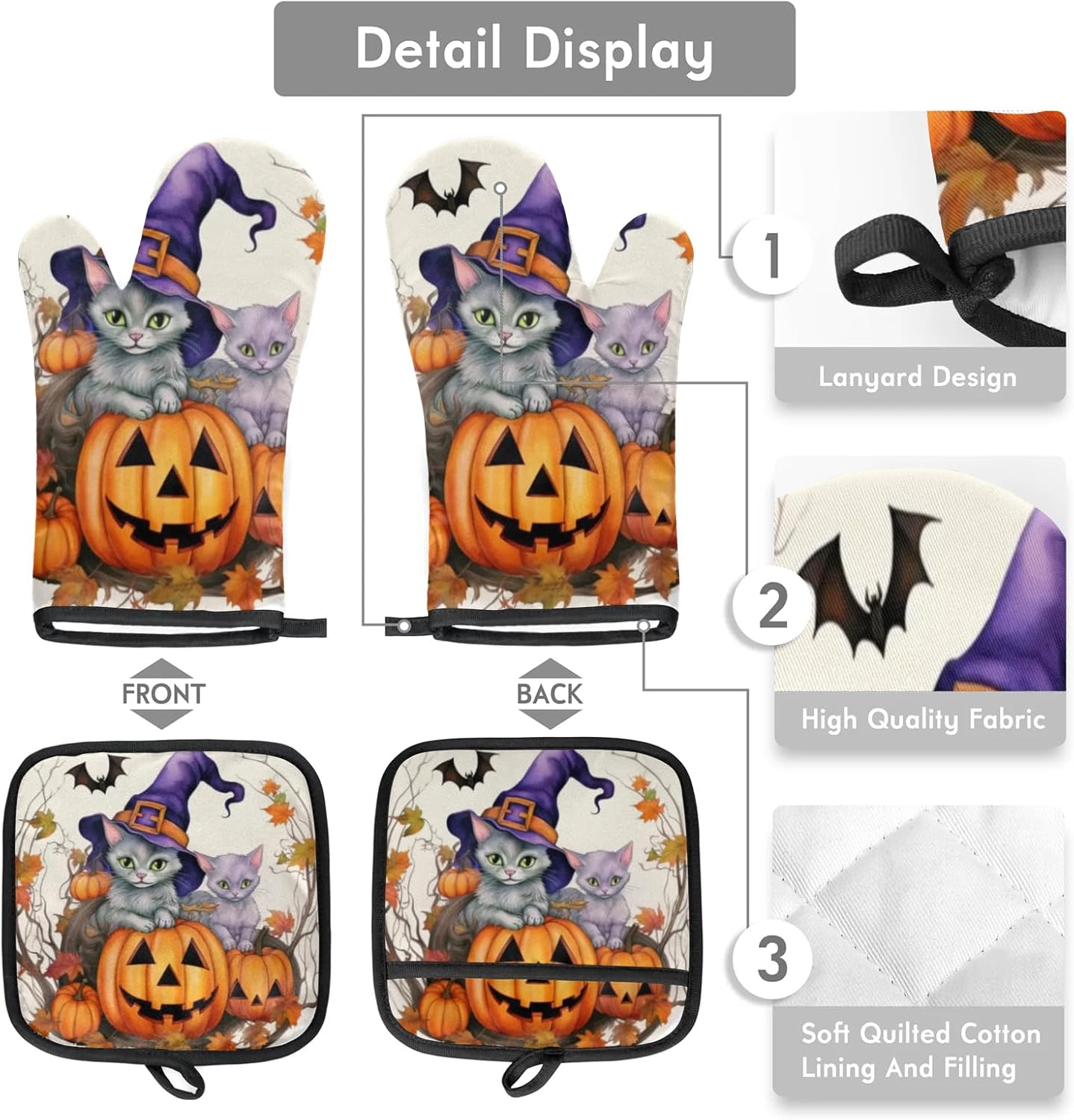 Sweet Halloween pumpkin oven mitts