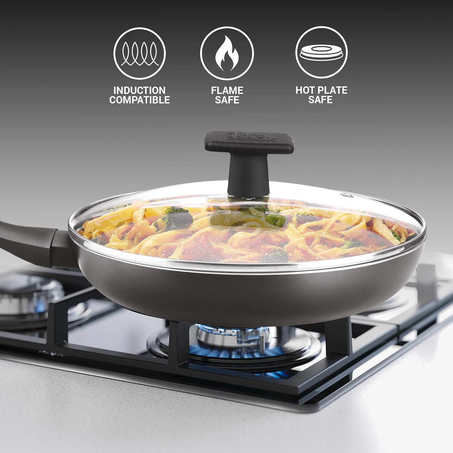 MILTON Pro Cook 8-inch Nonstick Frying Pan with Lid