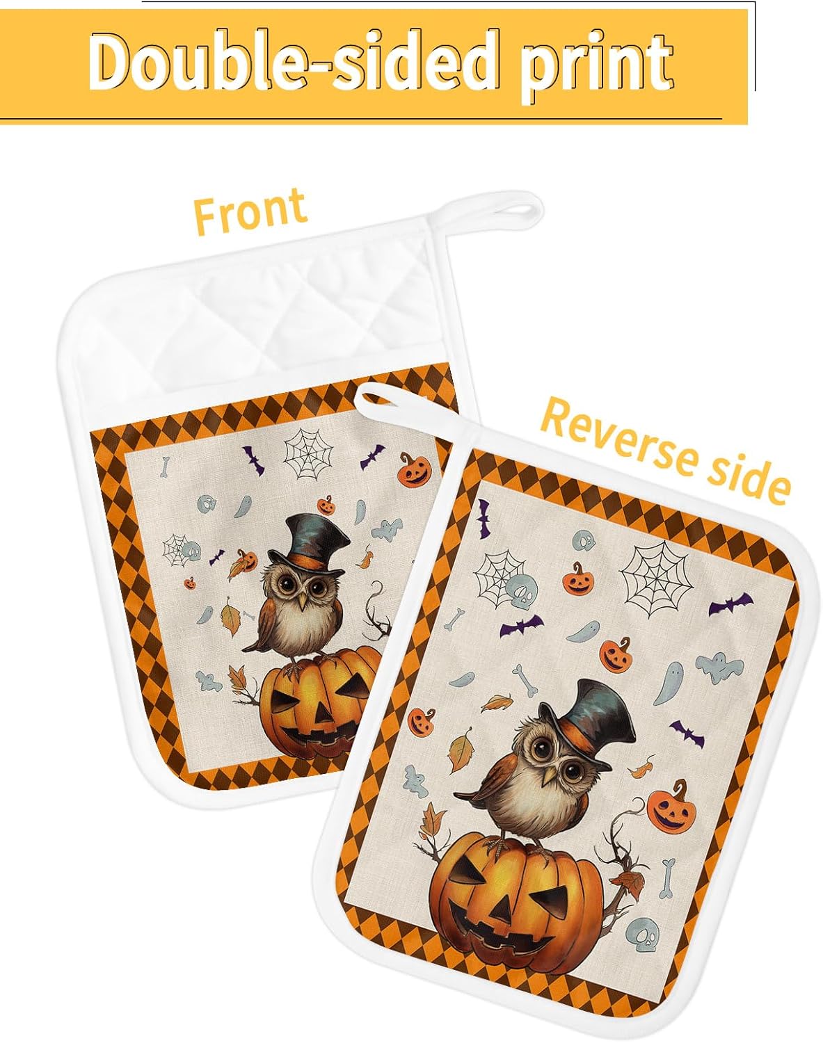Gehucoxee Rustic Halloween Pot Holder Set 3 Pack 1
