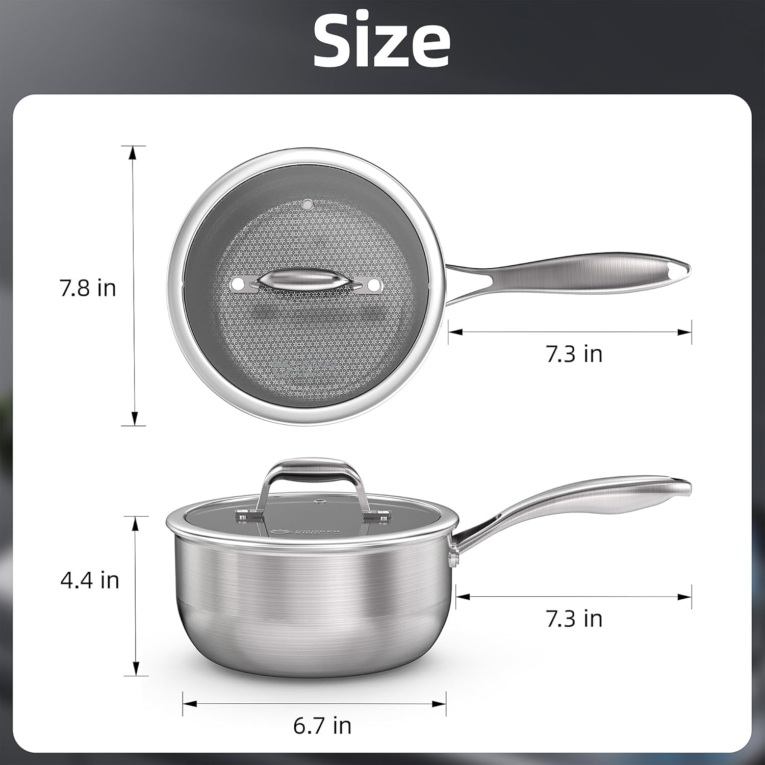 3 Quart Stainless Steel Saucepan with Ceramic Lid