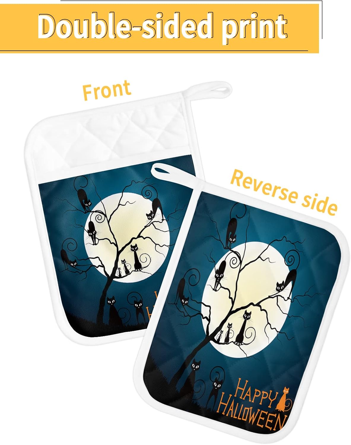 Happy Halloween 5PCS Pot Holders with Pockets
