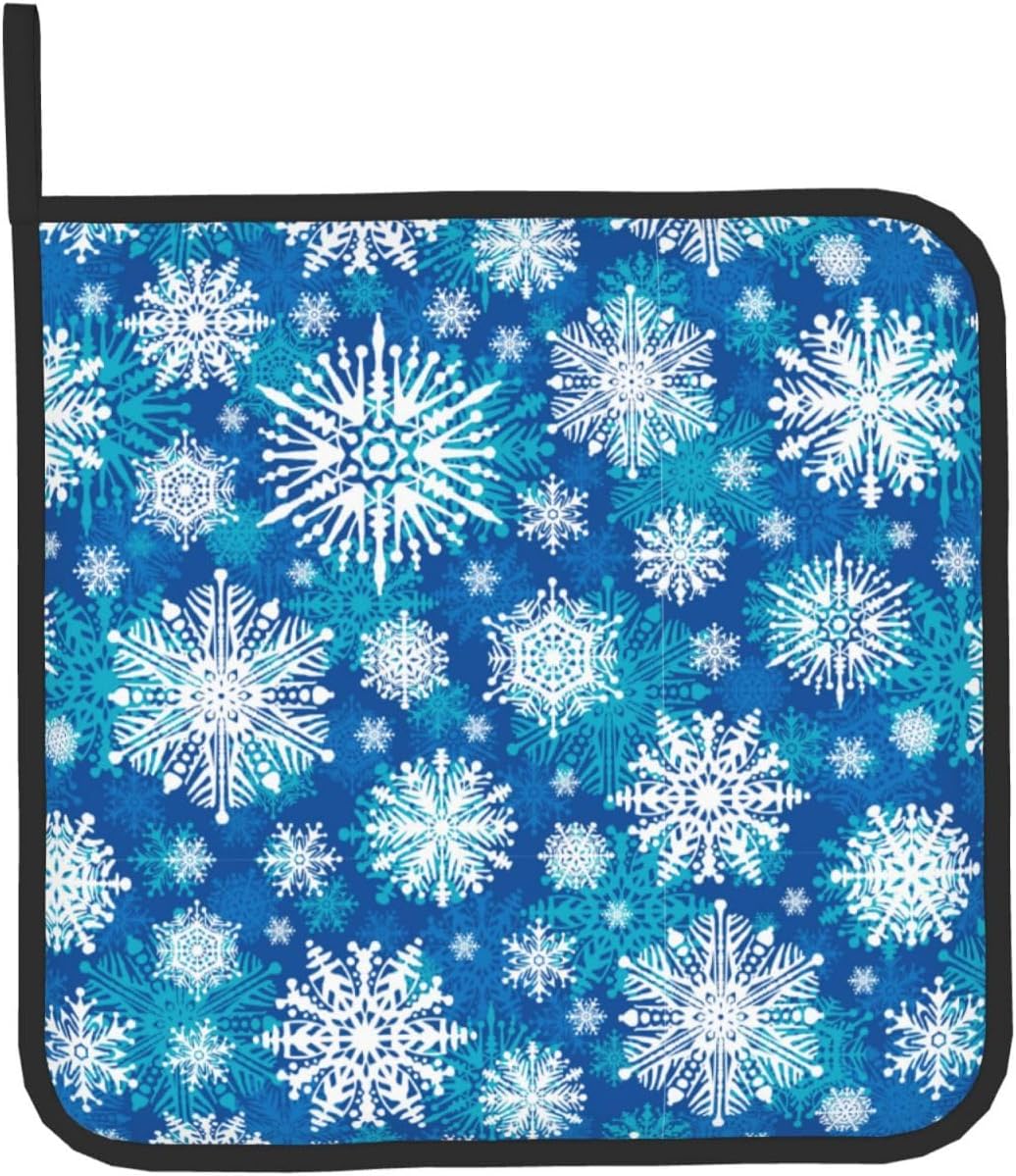 Winter Snowflakes Oven Mitts and Pot Holders 2-Piece Set