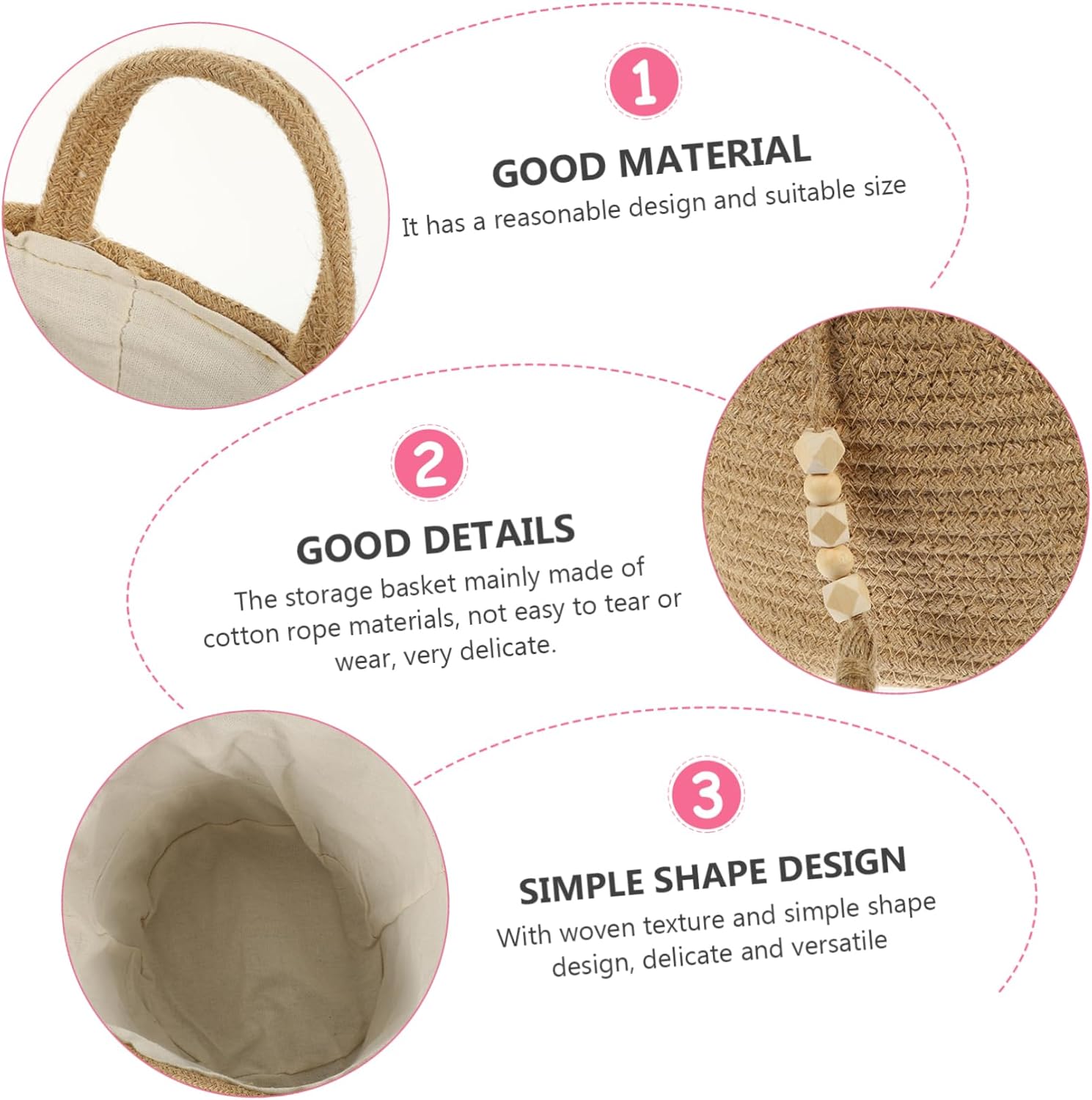 MAGICLULU Cotton Rope Laundry Basket with Dual Handles