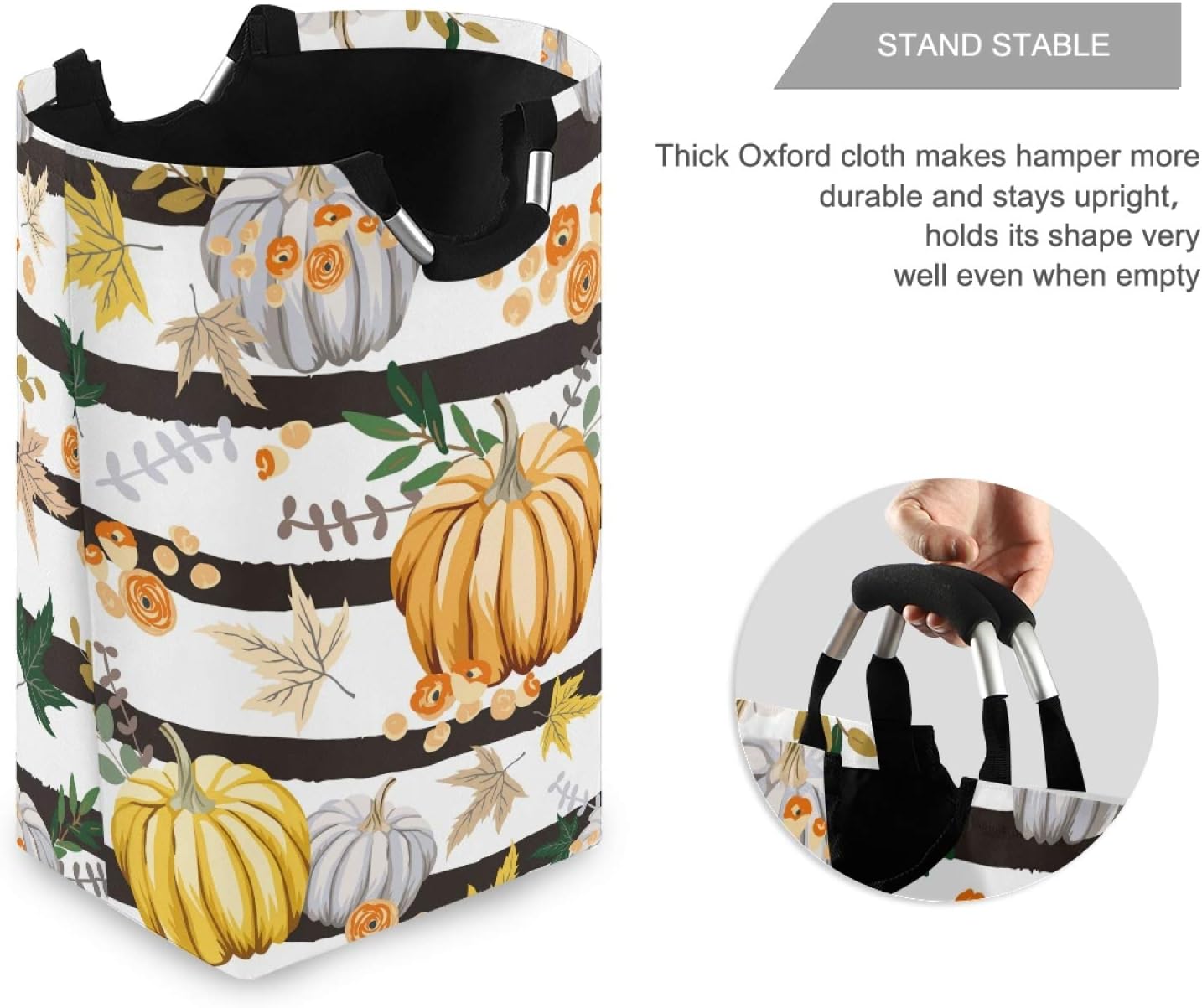 Susiyu Fall Autumn Orange Pumpkins Laundry Basket