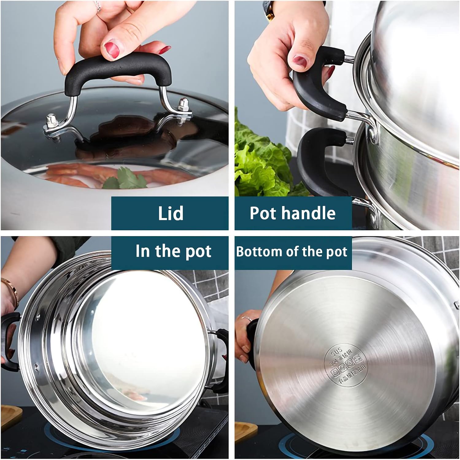 Convenient 11-Inch Steamer Pot for Kitchen Use
