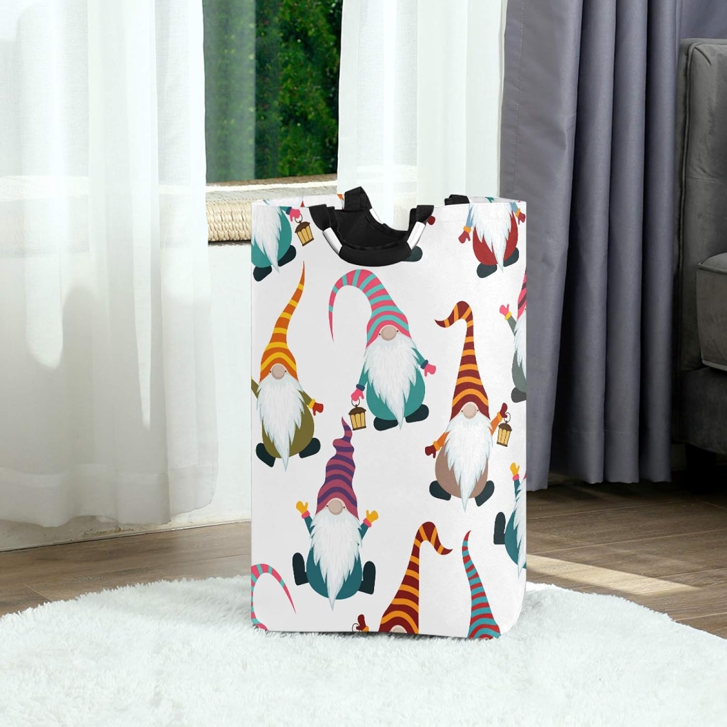 Christmas Funny Gnomes Laundry Basket - Foldable Storage for Kids Bathroom laundrovia