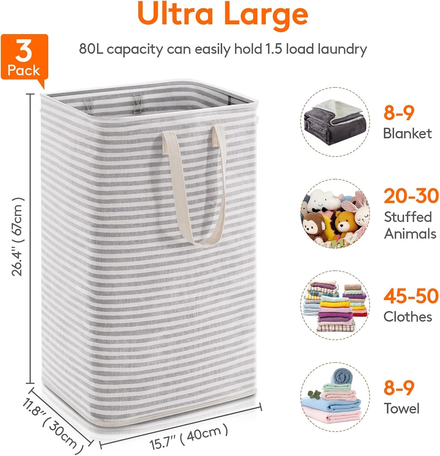Perfect for Freestanding Laundry Hamper Grey