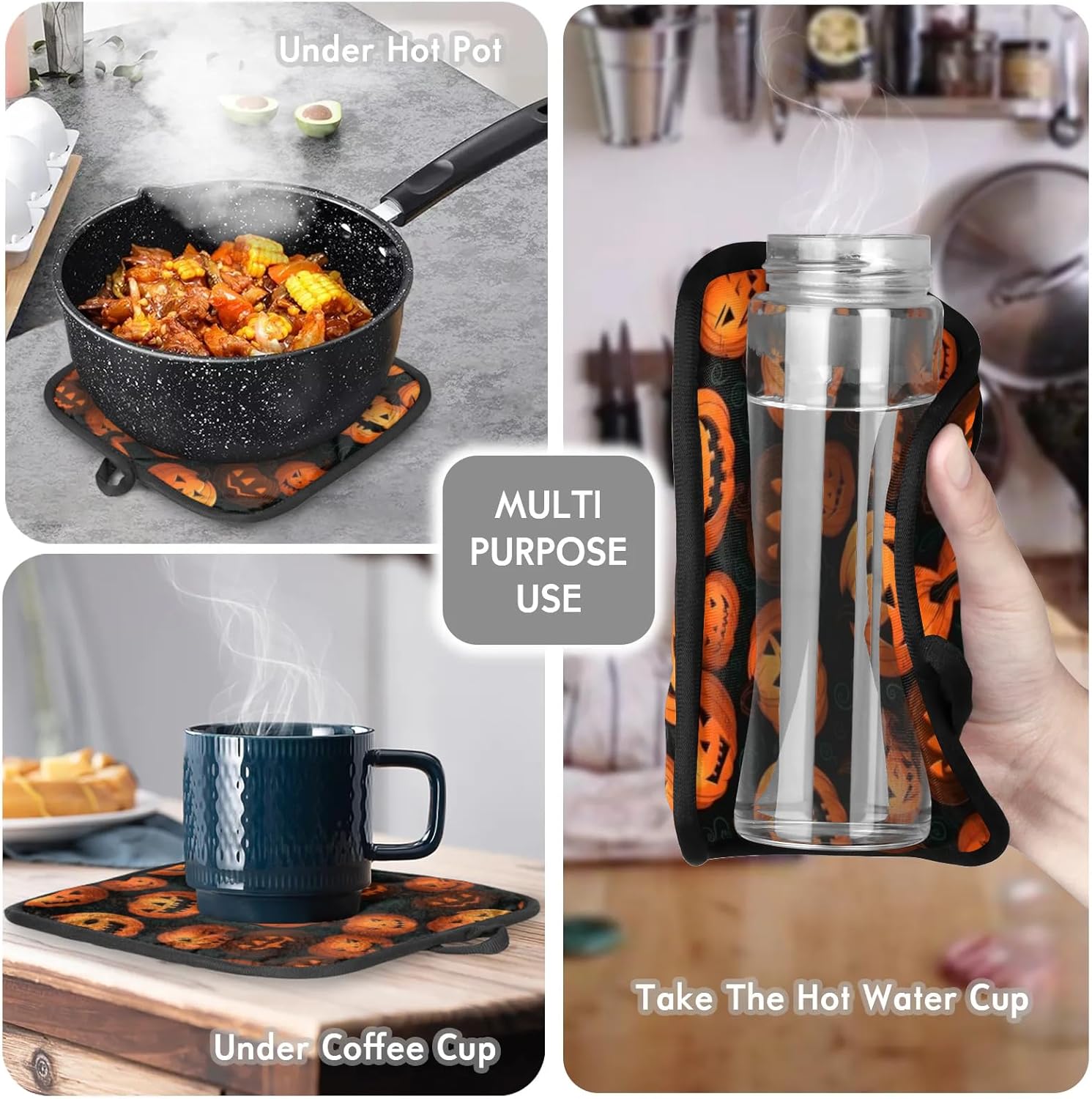 Aglebo Cartoon Halloween - Ppot Holder and Oven Mitt Set