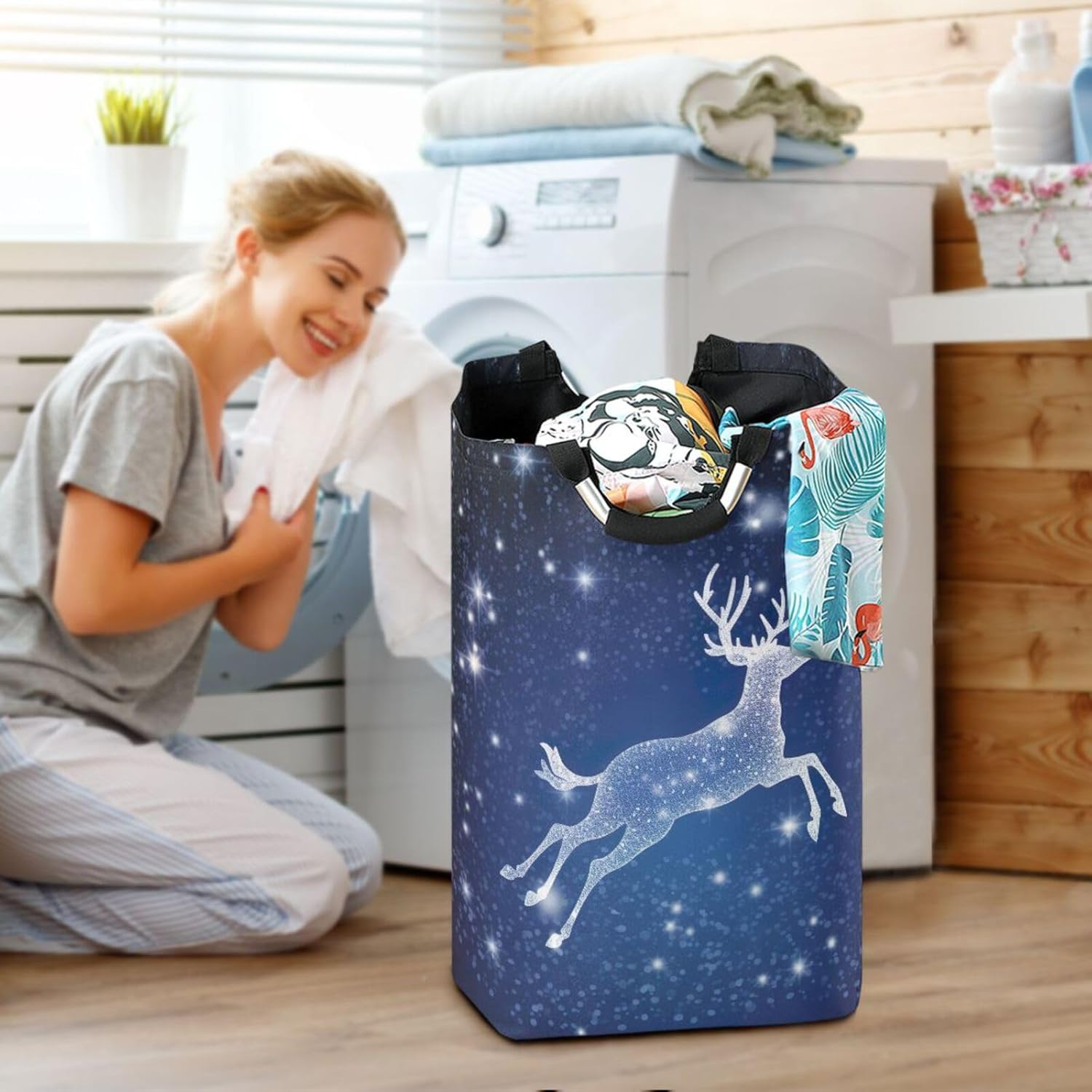 Collapsible Waterproof Laundry Basket with Handles for nursery