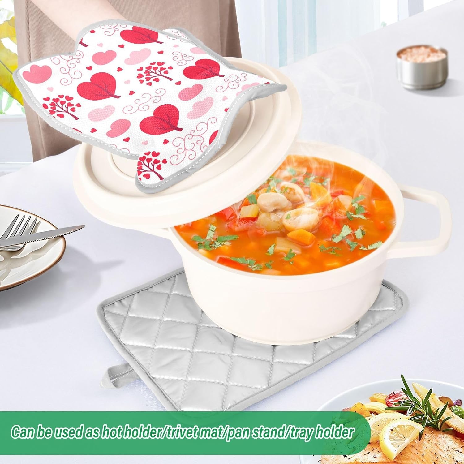Kcldeci Valentine Seamless Pattern Potholders