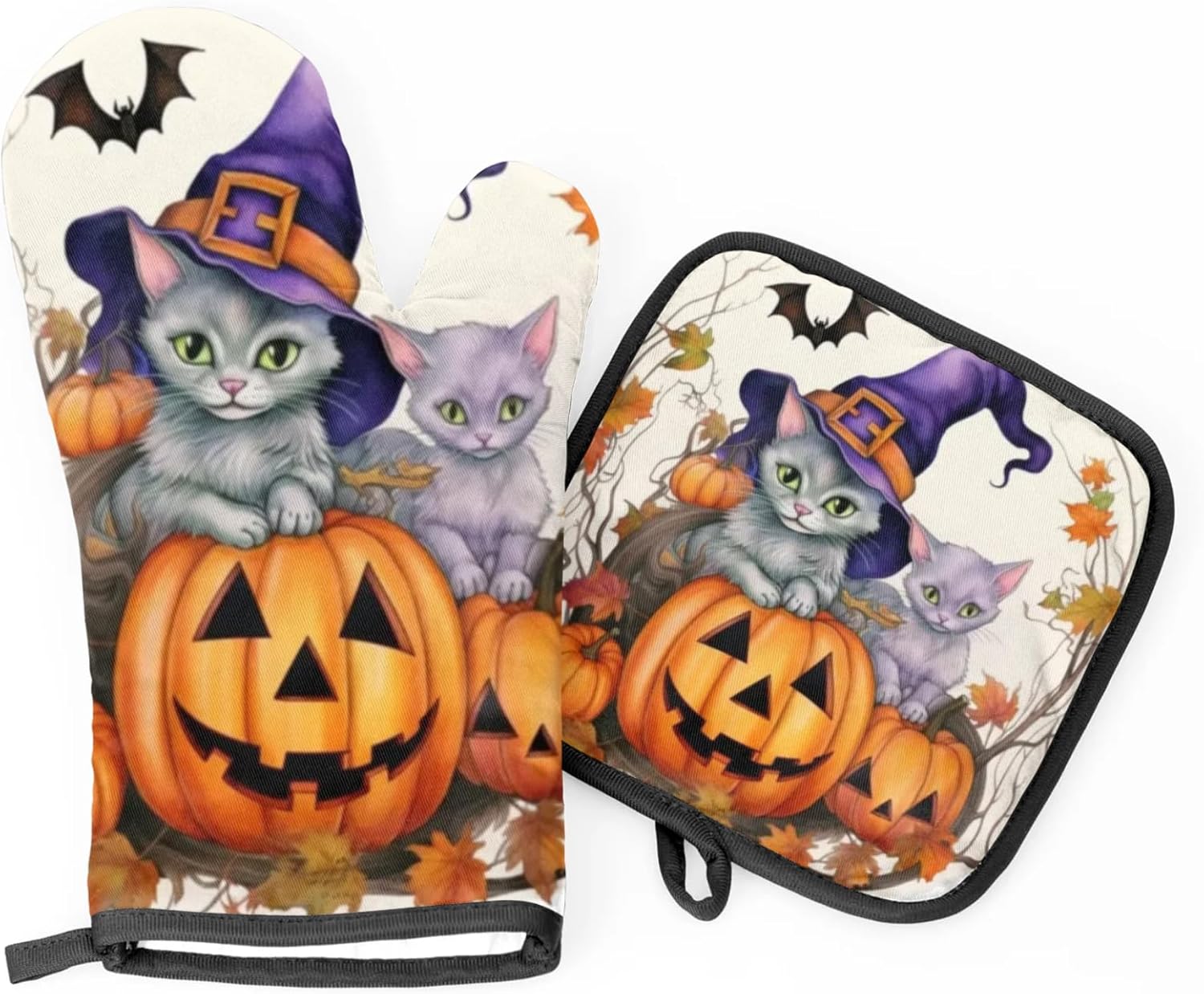 Sweet Halloween pumpkin oven mitts
