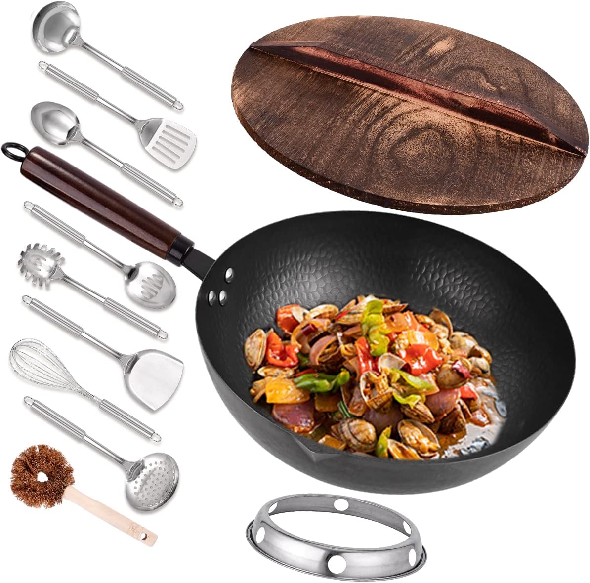 128 Carbon Steel Wok Set