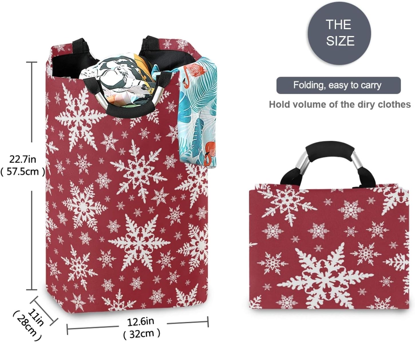 Susiyo Christmas Snowflakes Collapsible Laundry Basket