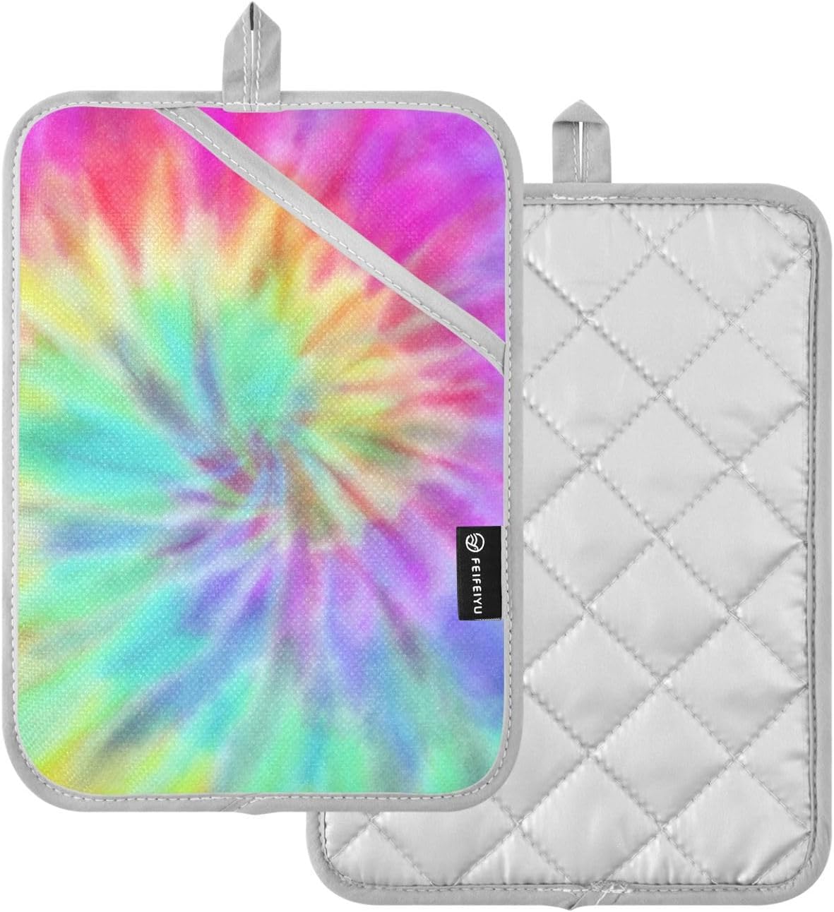 Colorful Tie-Dye Potholder Set Heat Resistant