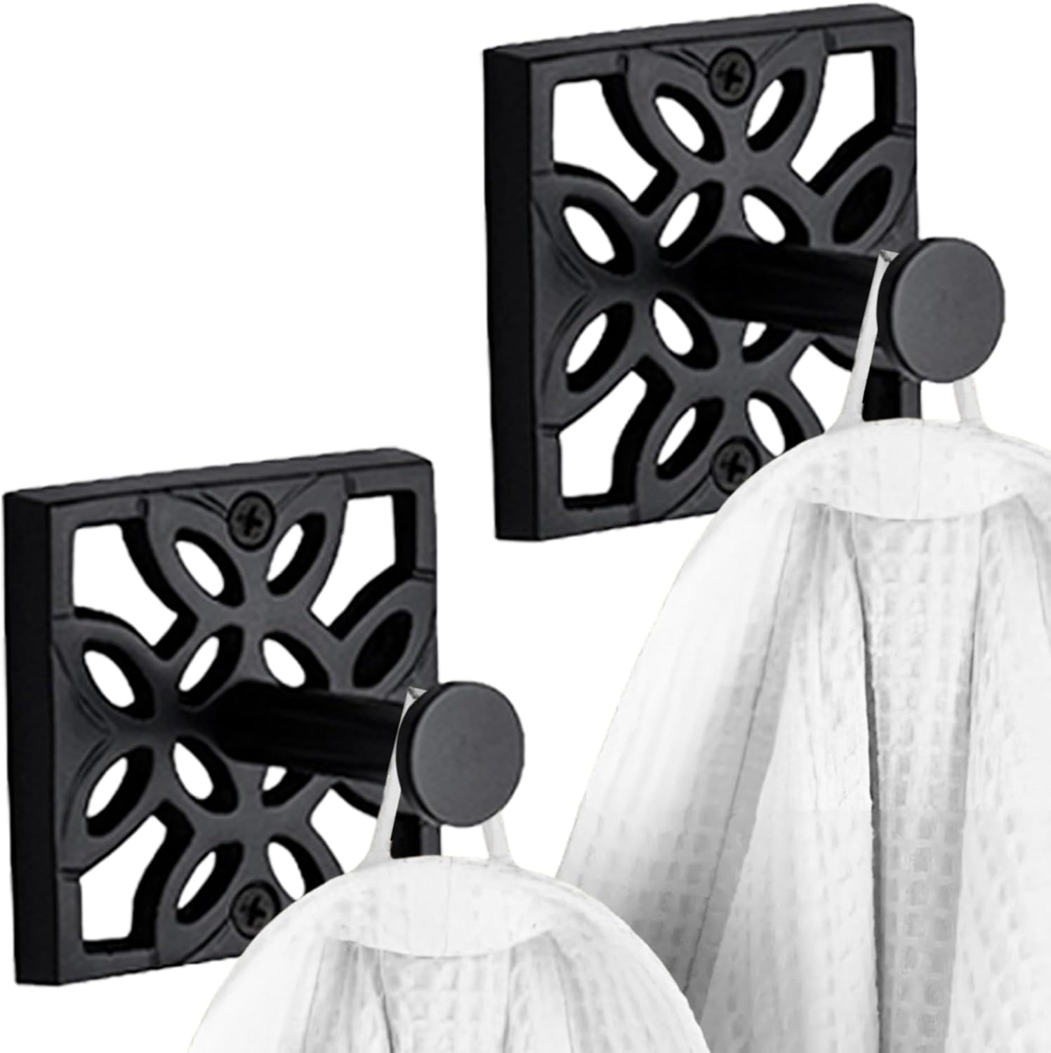 Black wall-mounted towel robe hook Rustproof Durable