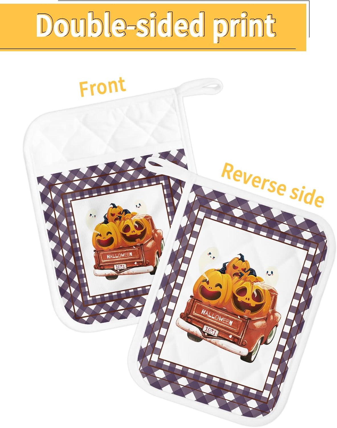 Halloween Pumpkins Truck 5PCS Pot Holder Sets