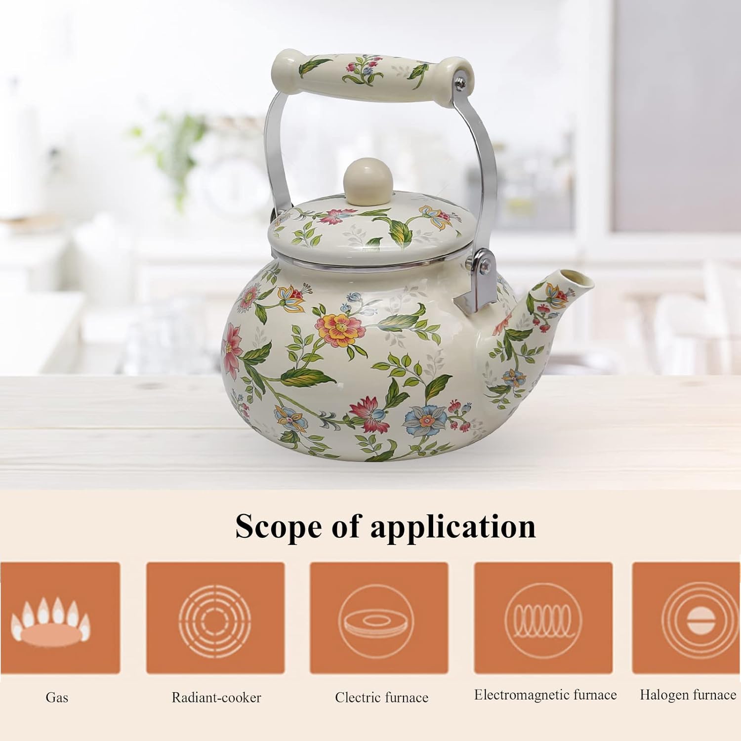 Colorful Retro Tea Kettle 25L Capacity
