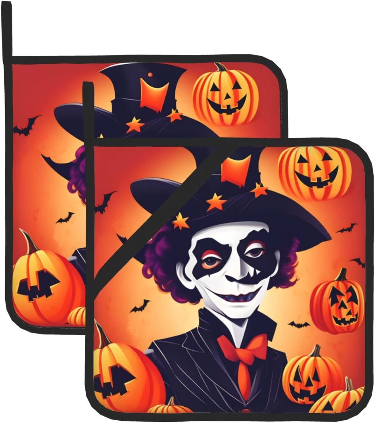Happy Halloween 2-Piece Heat-Resistant Pot Holder Set Non-Slip Kitchen Pric
