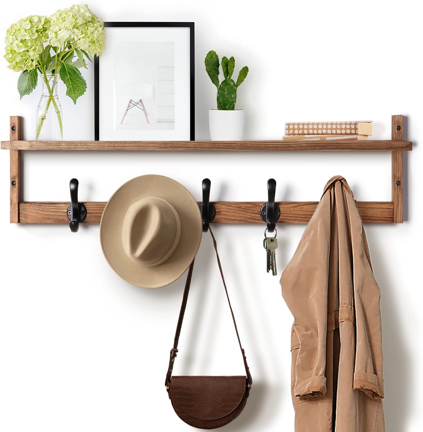 Versatile 29 Wall Coat Rack with Shelf for Home Use