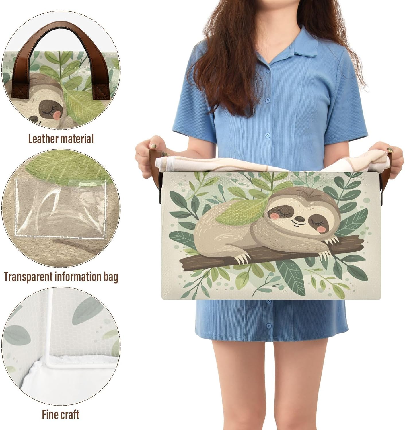 Sloth Storage Basket 32L Collapsible Waterproof Easy to Organize
