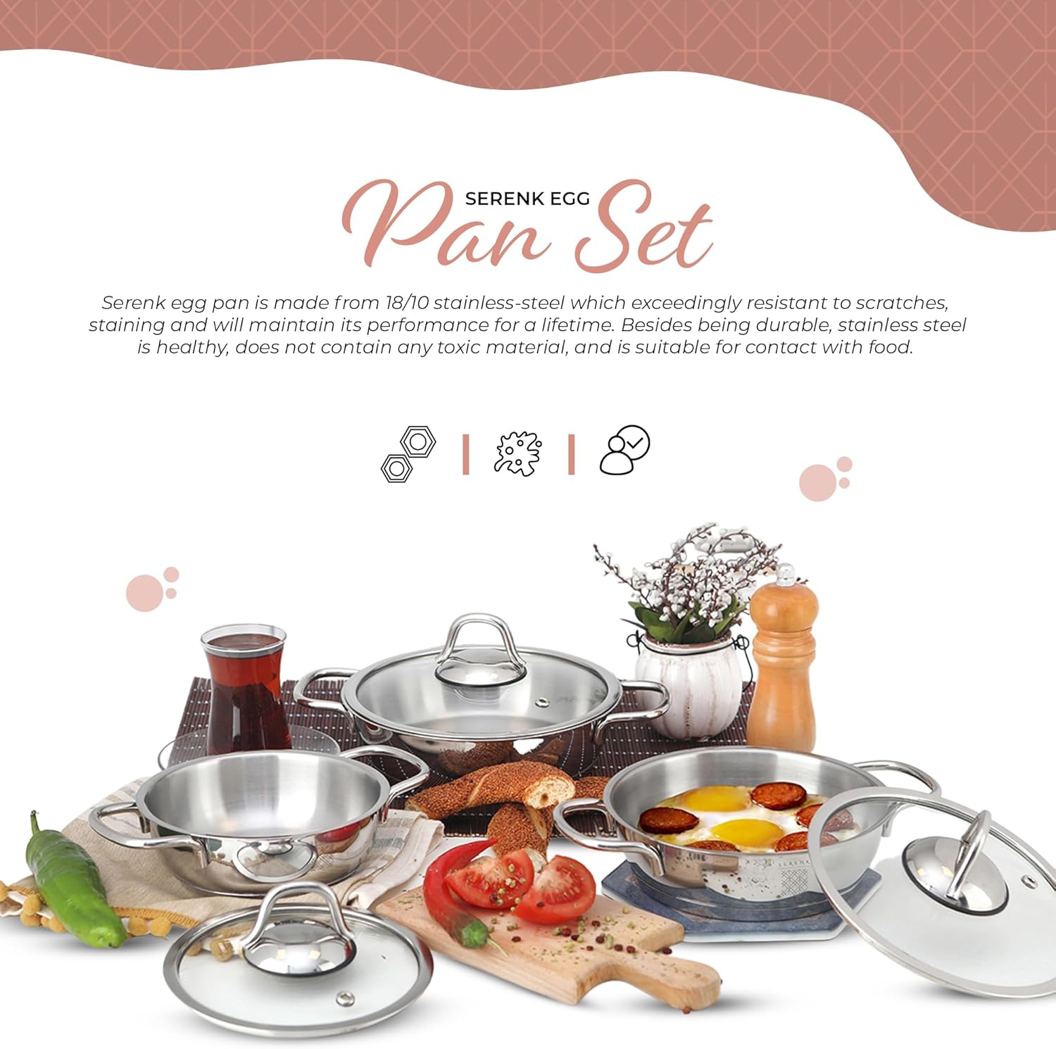 Serenk Stainless Steel Pots and Pans Set