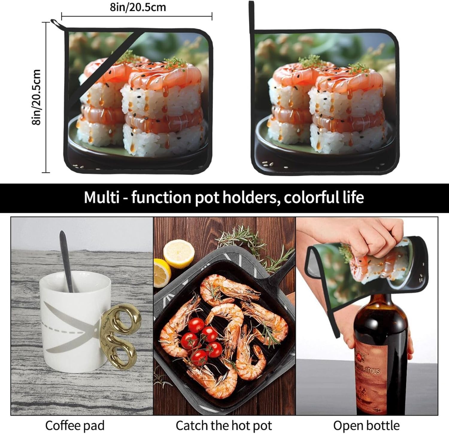 Fresh Salmon Potholders - Heat-Resistant Durable 2-Pack