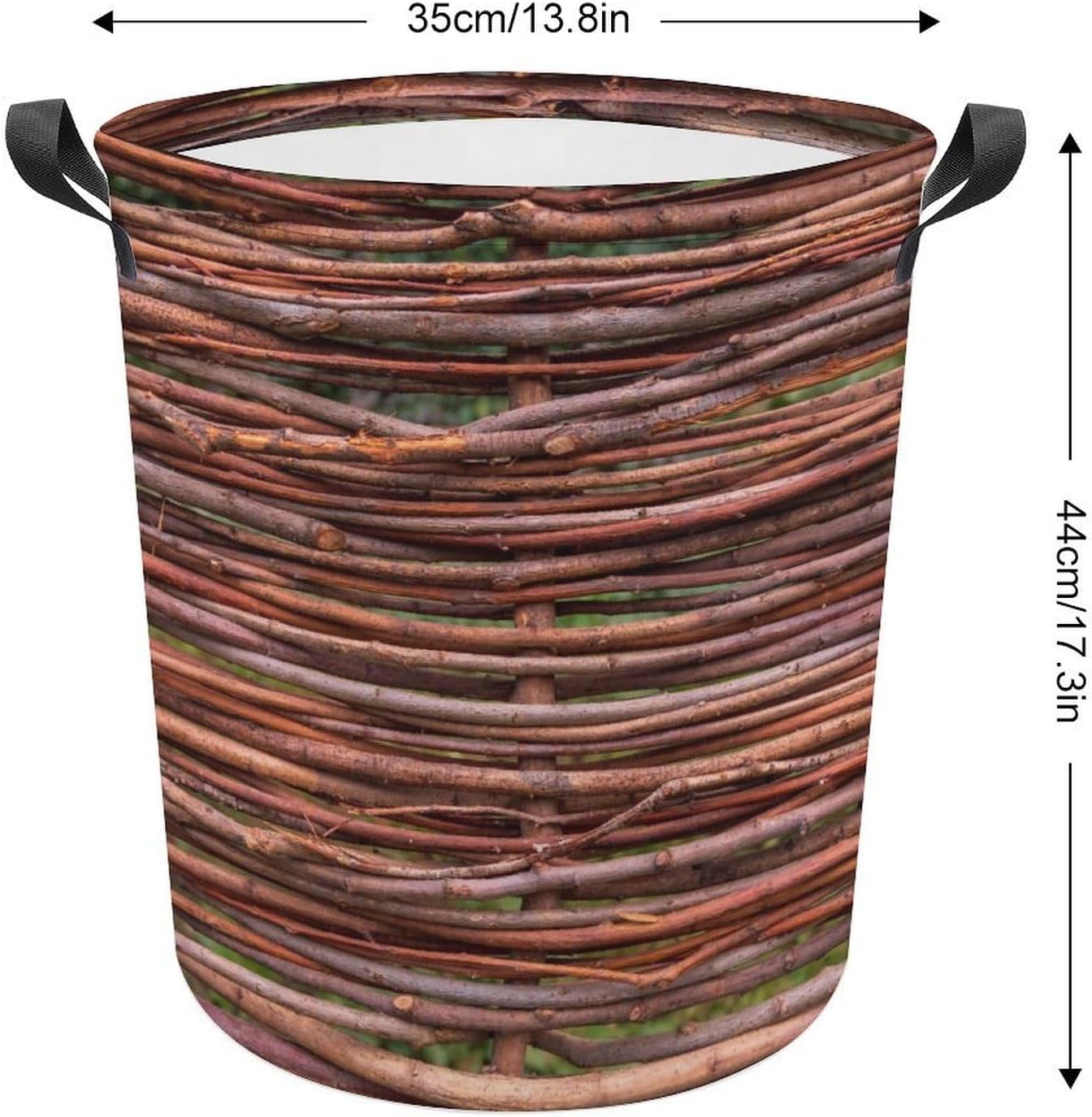 MEIKKO Woven Branches Laundry Basket with Waterproof Coating