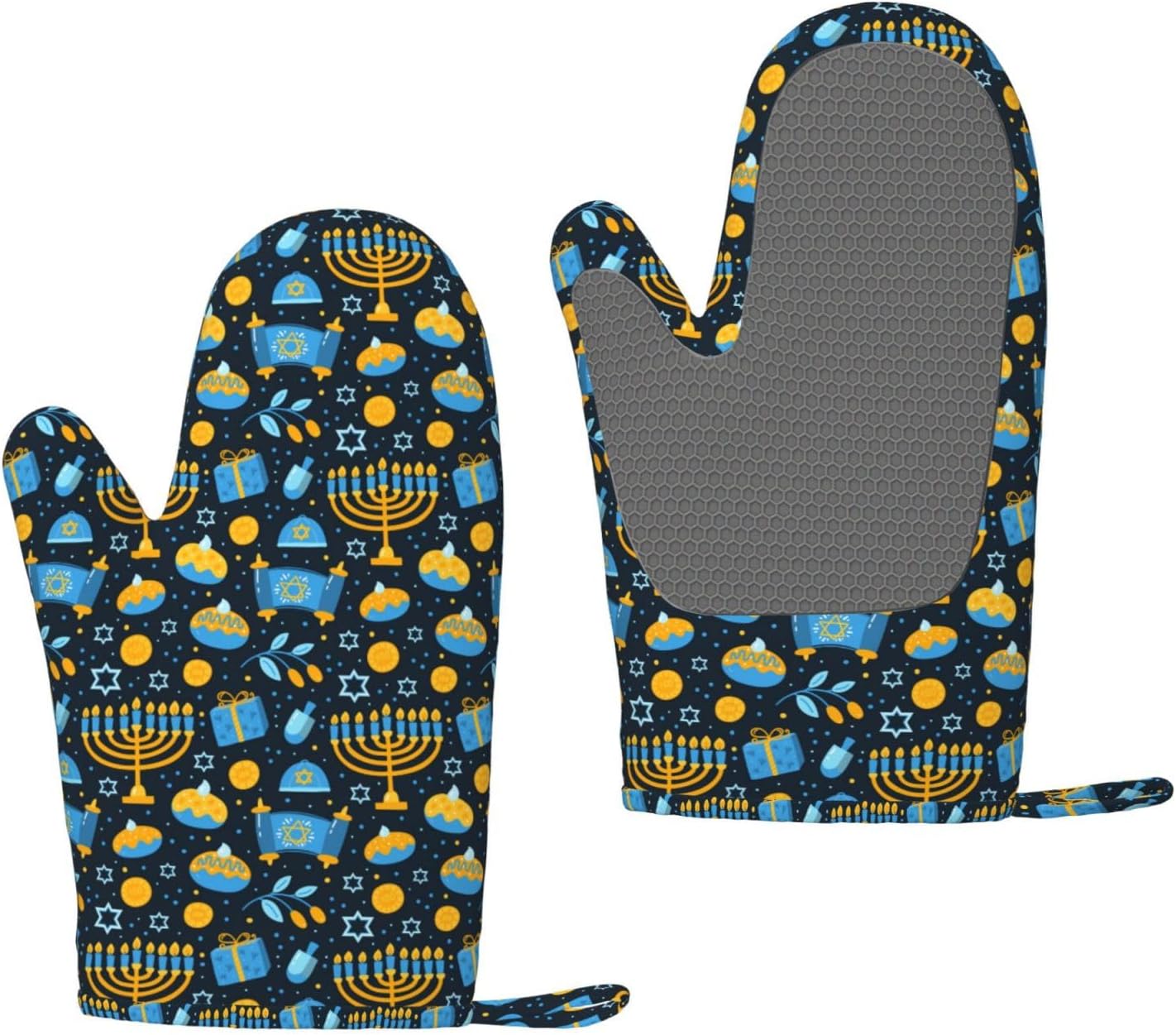 Happy Hanukkah Oven Mitts and Cake Pans 2-Piece Set