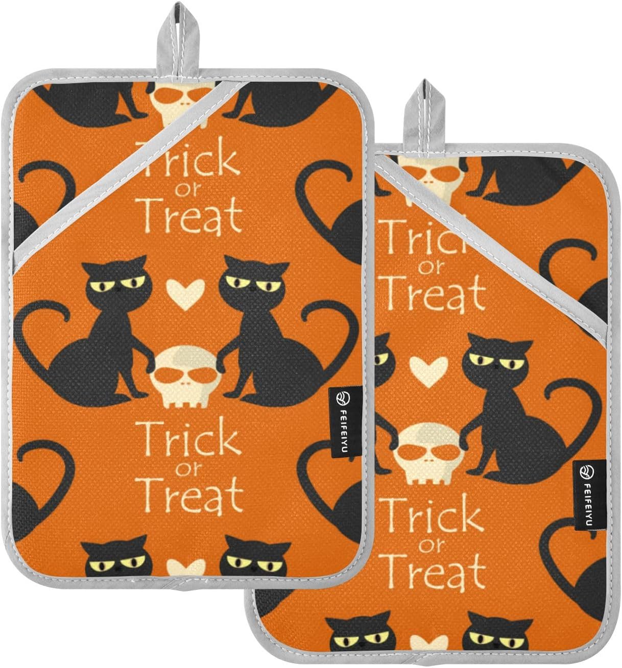 Halloween Trick or Treat Pot Holder Set by OurVii