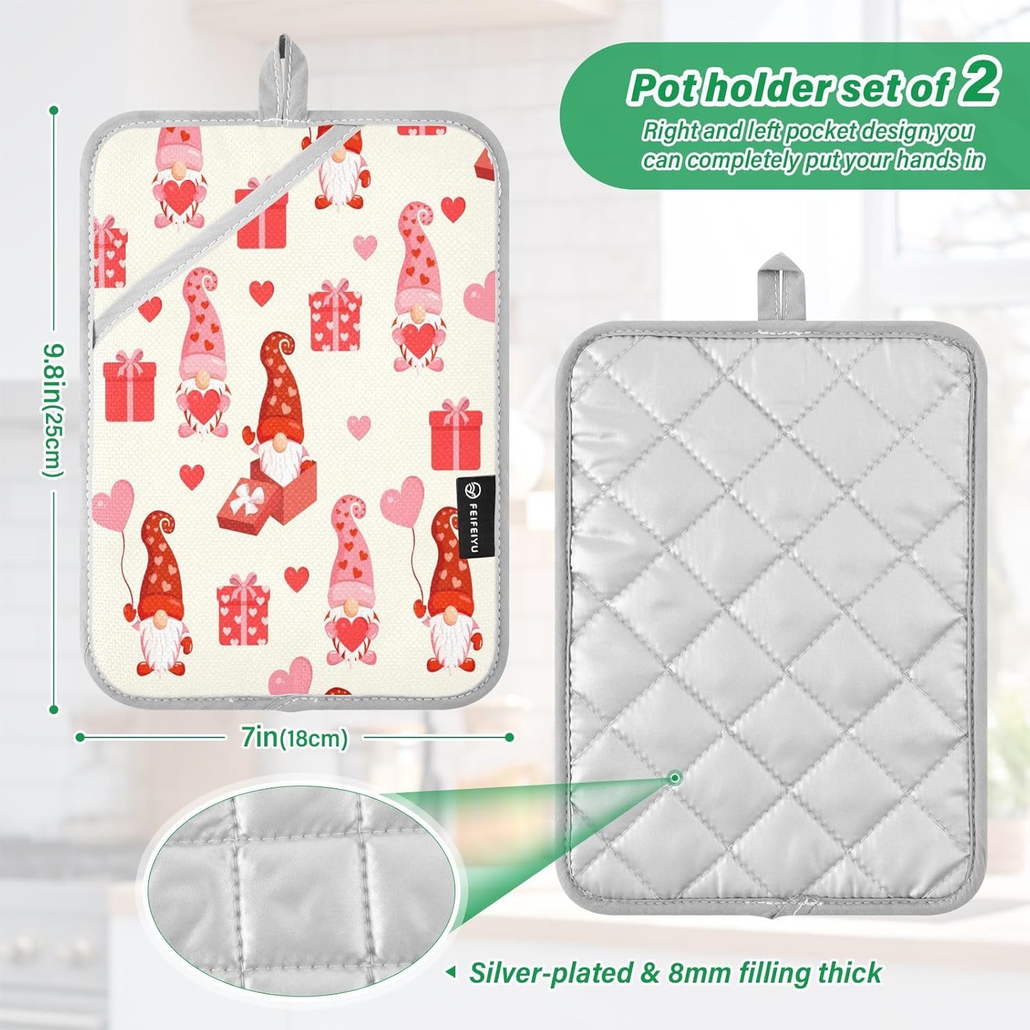 Cute Heat-Resistant Potholders 2-Pack