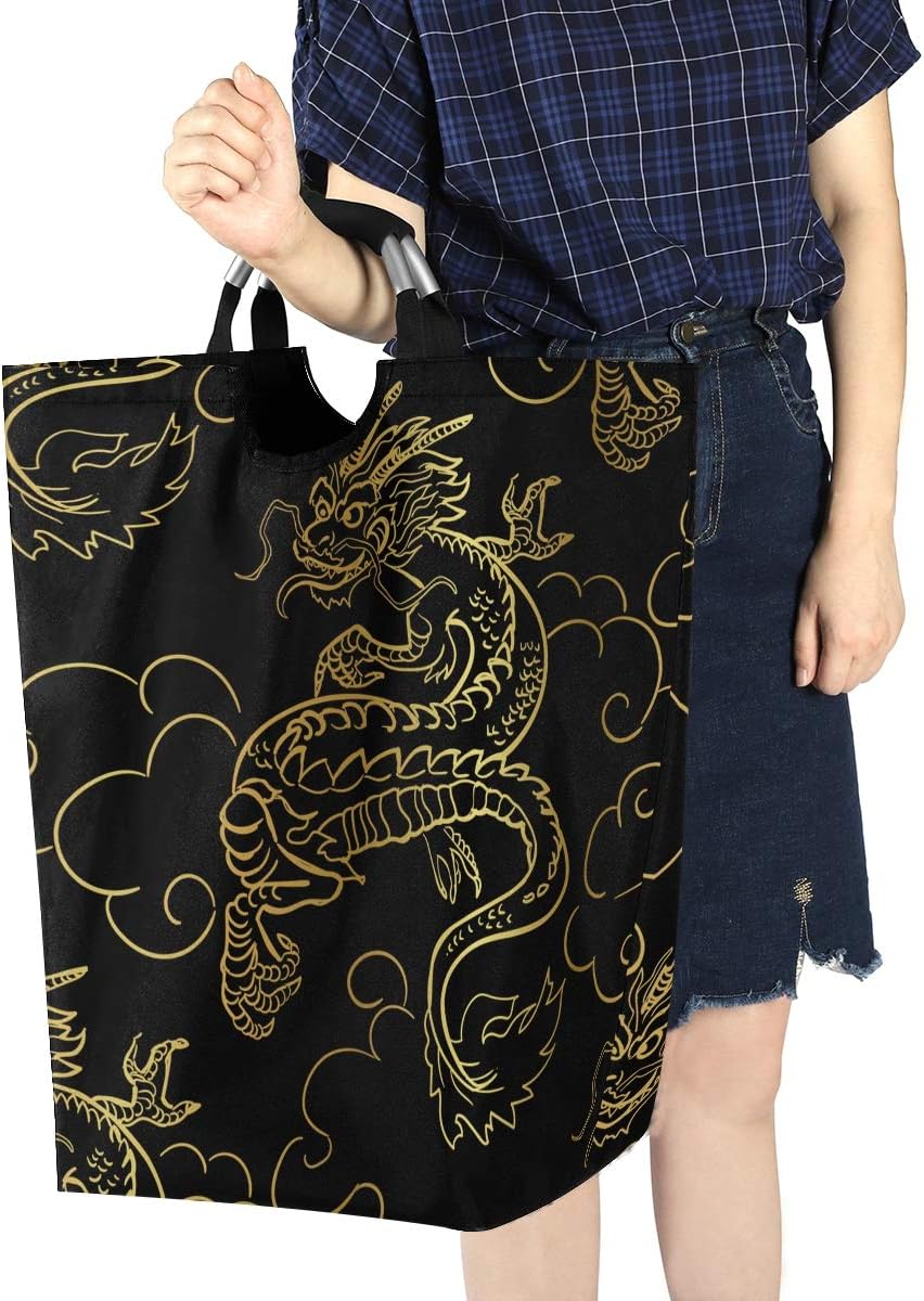 MOYYO Golden Dragon Collapsible Laundry Basket