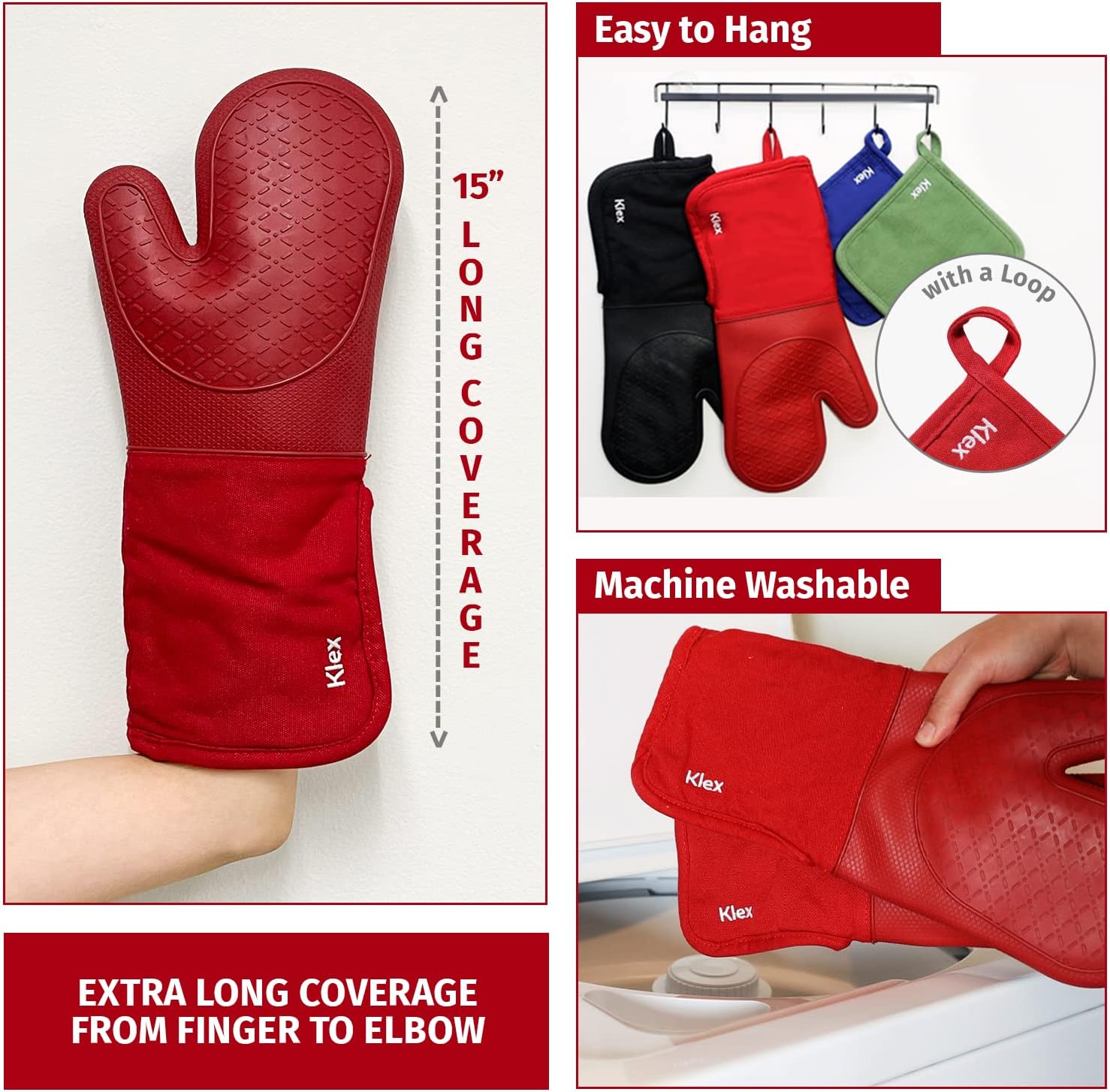 Klex Silicone Oven Mitts 932F