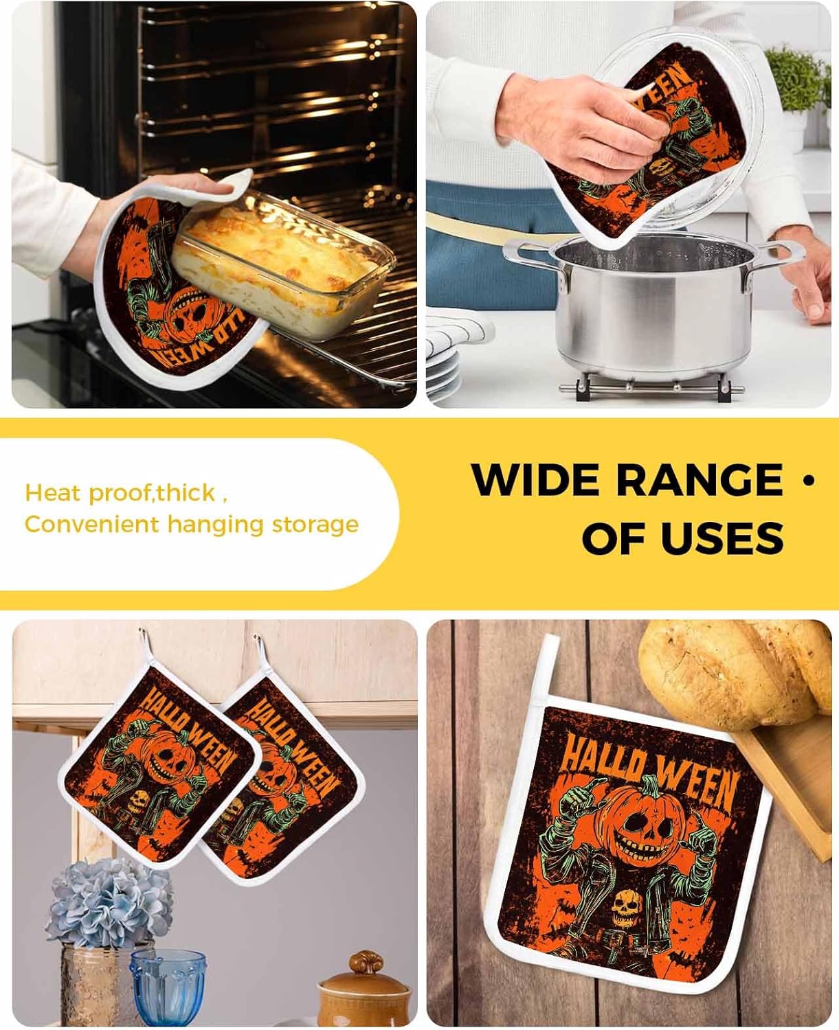 Boanket Halloween Pumpkins heat-insulating pot holders 5 pack