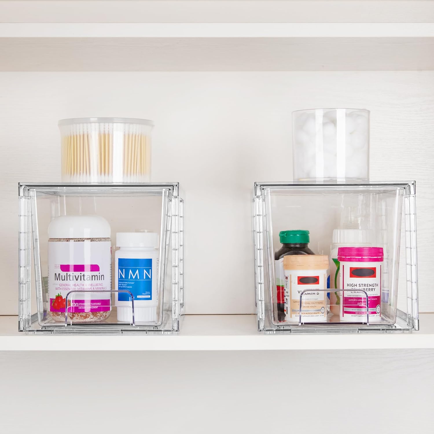 4-Pack Acrylic Storage Drawers for Bathroom Kitchen Pantry Organization