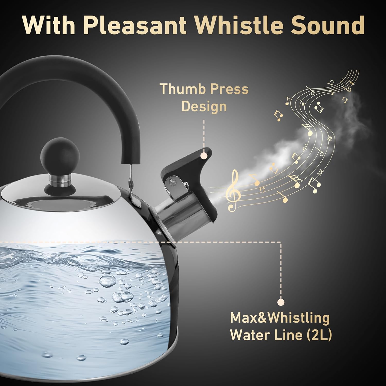 2-Quart Stainless Steel Whistling Tea Kettle