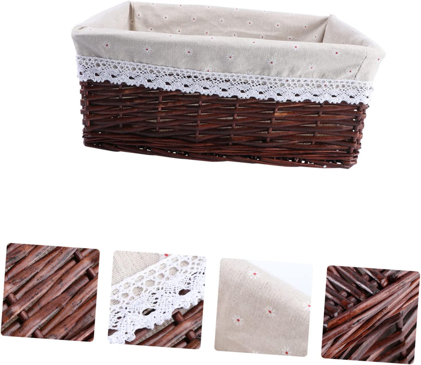 Wicker and Fabric Storage Basket